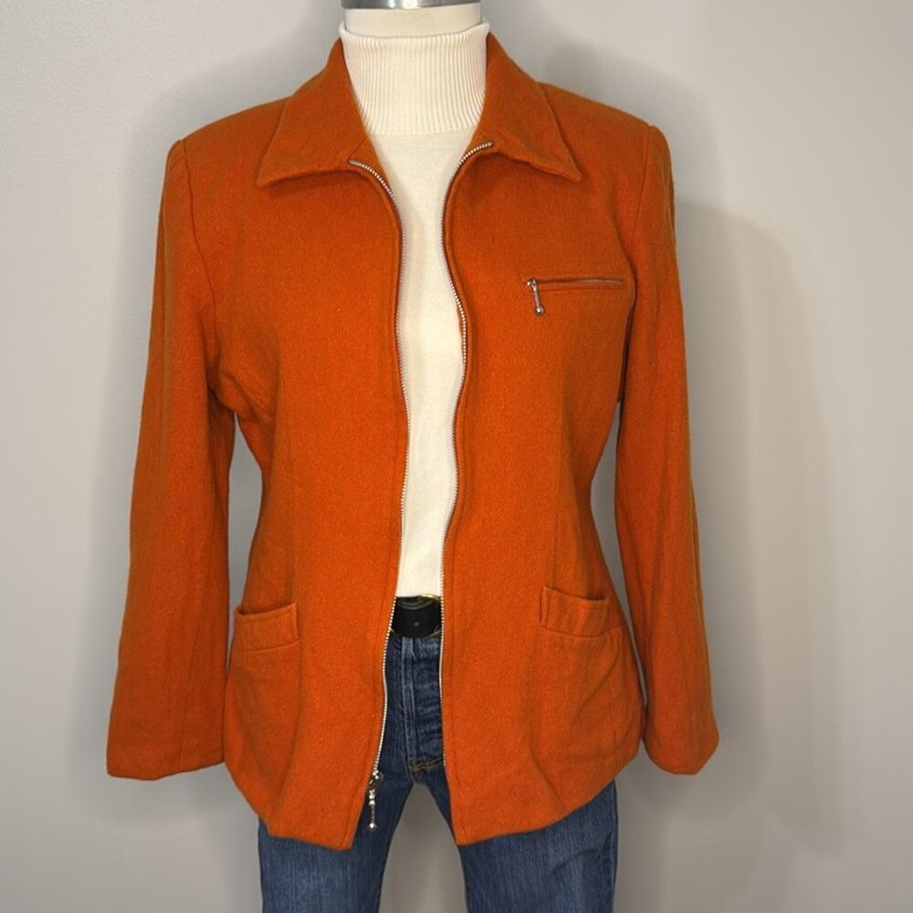 Laura Scott Orange Wool Short Jacket Size 14
